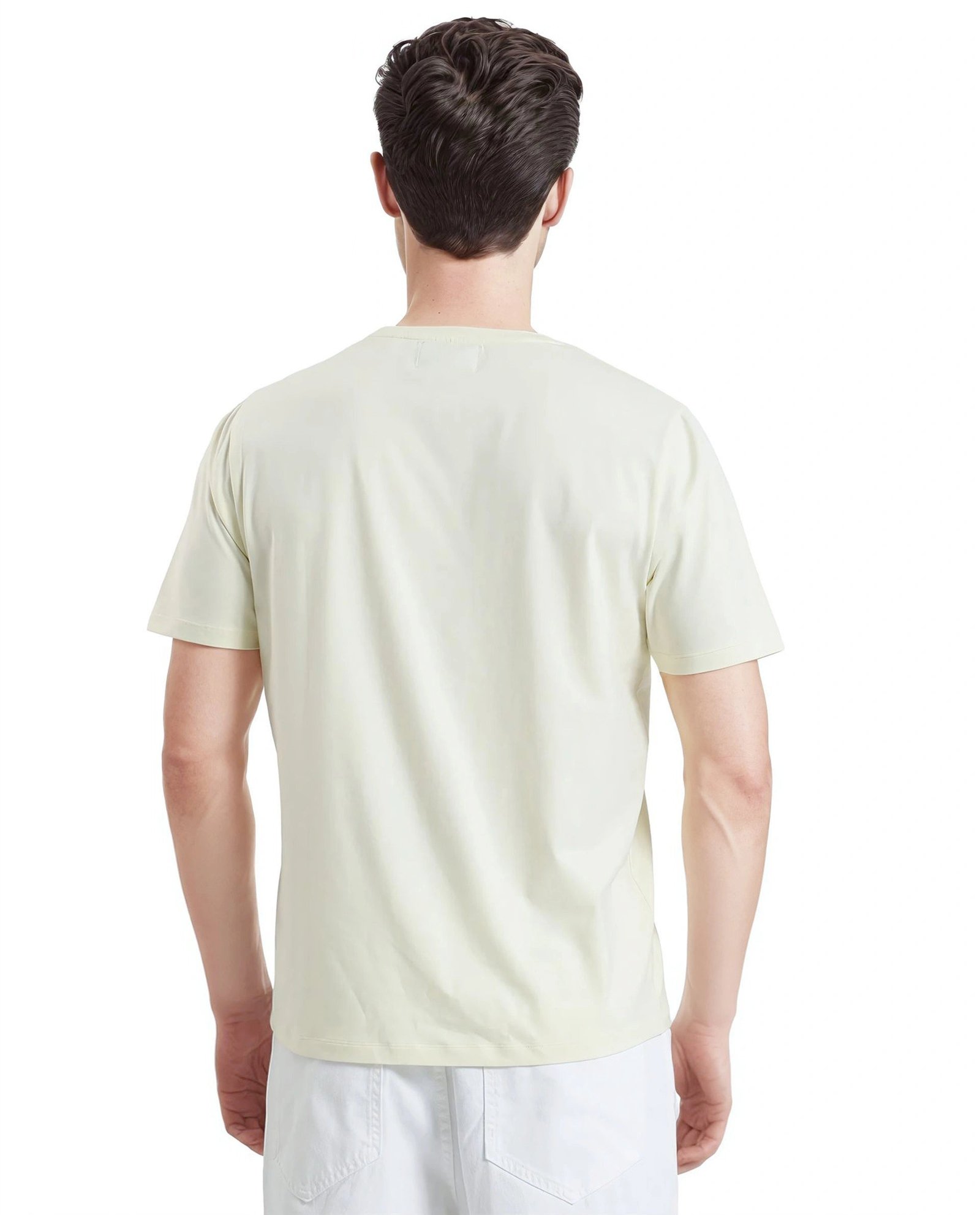 Rare Rabbit Men's Wrax Pastel Yellow Cotton Graphic Print Regular Fit Half Sleeve Crew Neck T-Shirt - Image 7