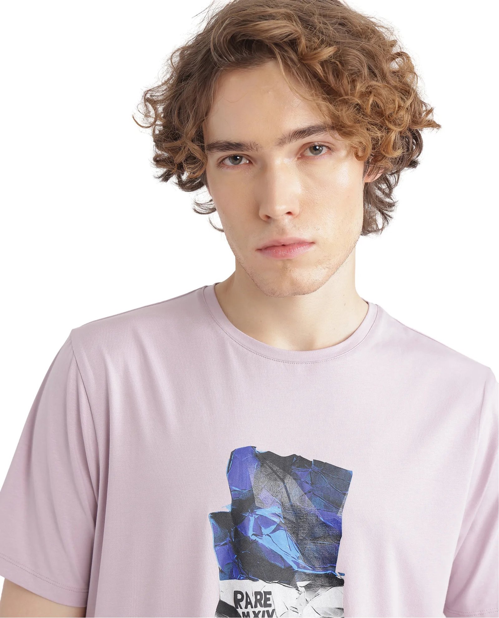 Rare Rabbit Men's Zarf Dusky Pink Cotton Graphic Print Regular Fit Half Sleeve Crew Neck T-Shirt - Image 6